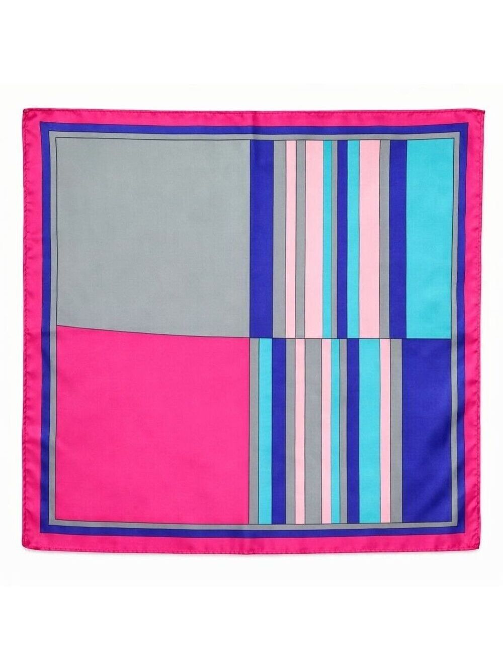 Pink Stripe Satin Scarf 20x20 Women's Hair Tie Neck Wrist Wrap